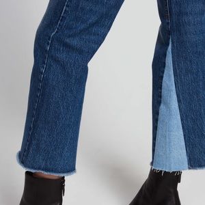 JEANS WITH PALE DENIM INSET
